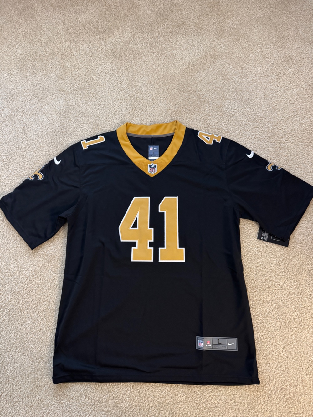 New Orleans Saints - Alvin Kamara #41 Black Home Jersey. New Size Large